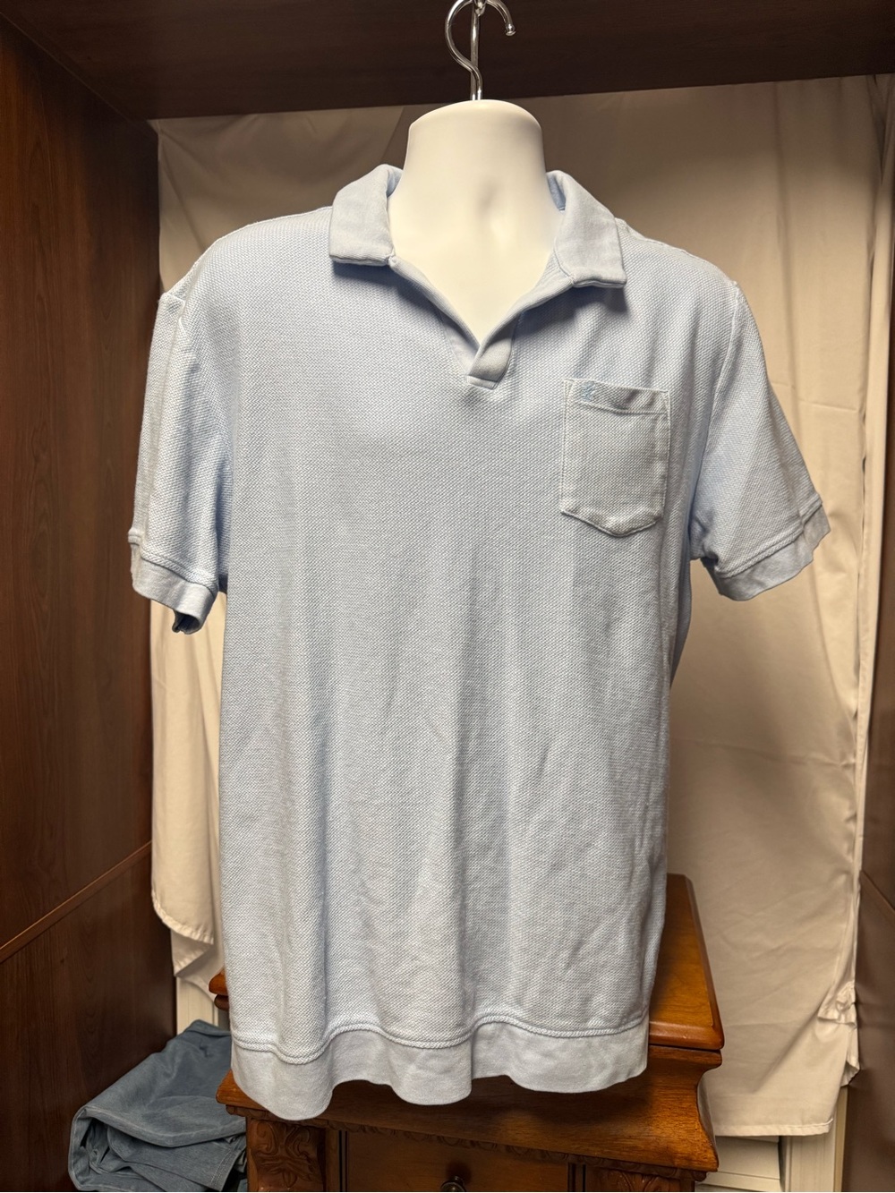 Izod Men's Light Blue Polo with Chest Pocket